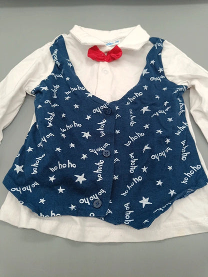 Baby Weihnachts-Shirt Weste Nahaufnahme Detail