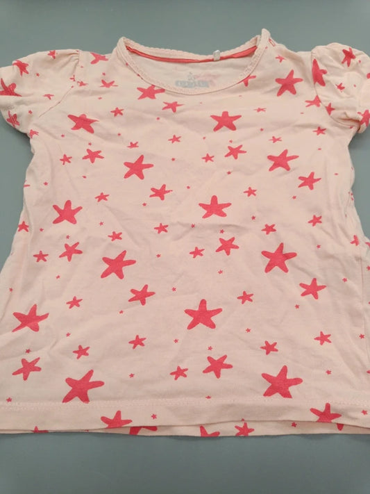 Mädchen T-Shirt Rosa Seestern Print Gesamtansicht
