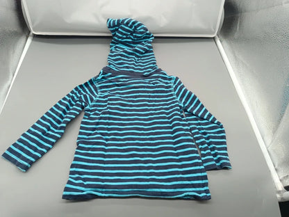 Kinder Hoodie Streifen Dunkelblau Türkis Rückseite