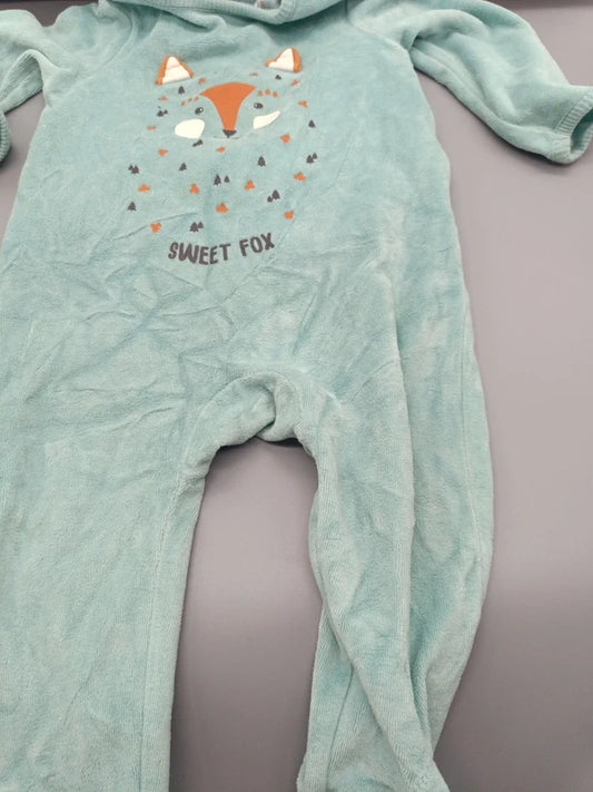 Baby Strampler Sweet Fox Mint Vorderseite