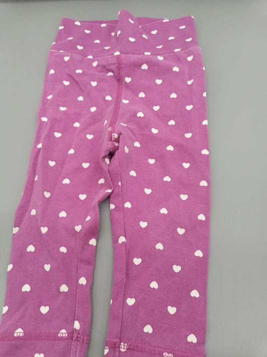 Baby Leggings Lila Herzchen Vorderseite