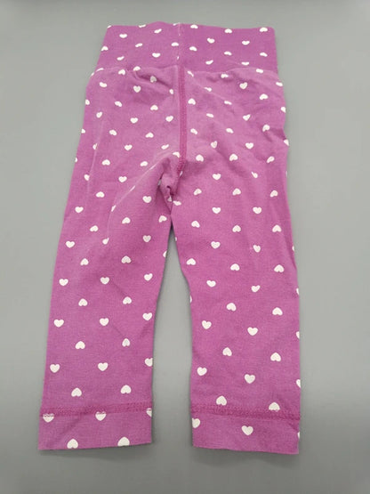 Baby Leggings Lila Herzchen Rückseite