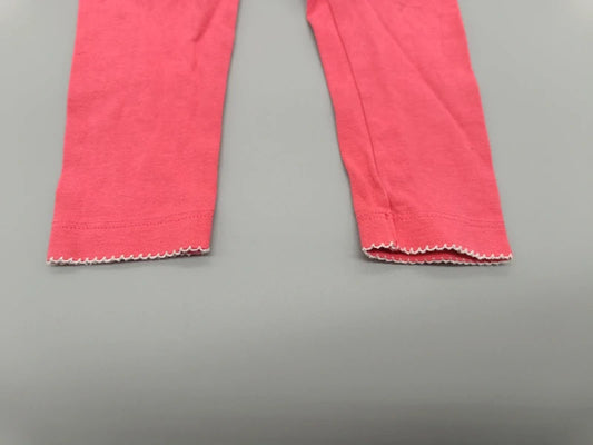 Mädchen Legging Neonpink Häkelsaum Beinabschluss Nahaufnahme