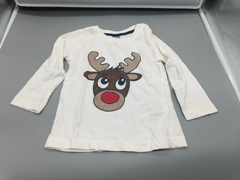 Kinder Langarmshirt Rudolph Rentier Vorderseite