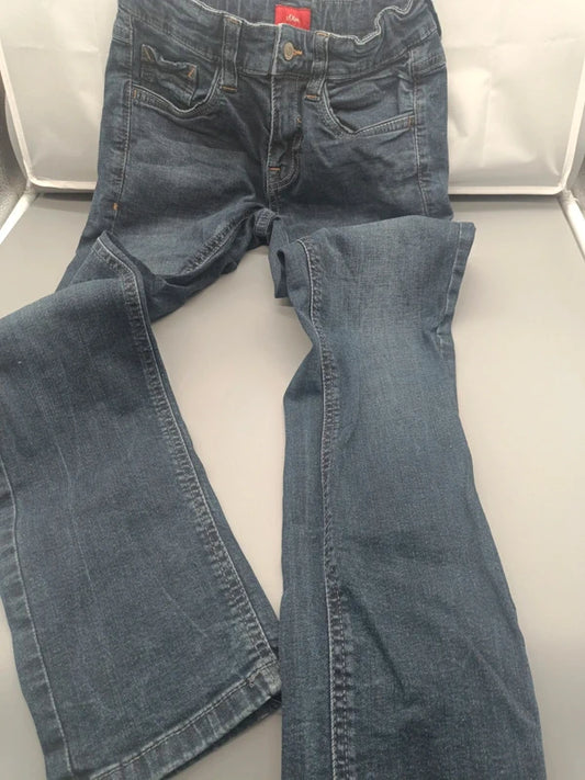 Mädchen Bootcut Jeans s.Oliver Dunkelblau Vorderseite Ziernähte