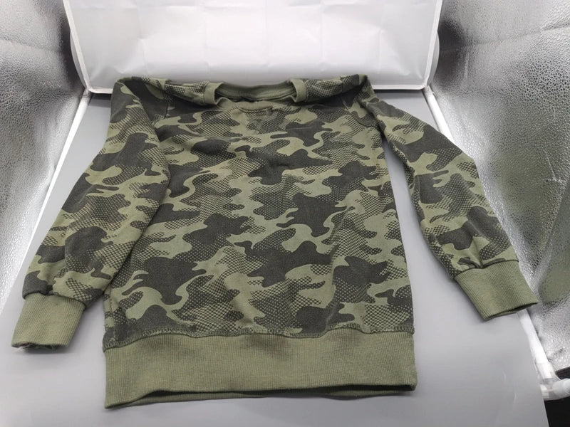 Kinder Hoodie Camouflage Grün Vorderseite