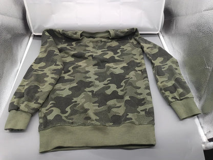 Kinder Hoodie Camouflage Grün Vorderseite