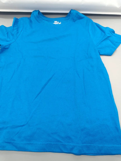 Kinder T-Shirt Azurblau Nahaufnahme Kragen