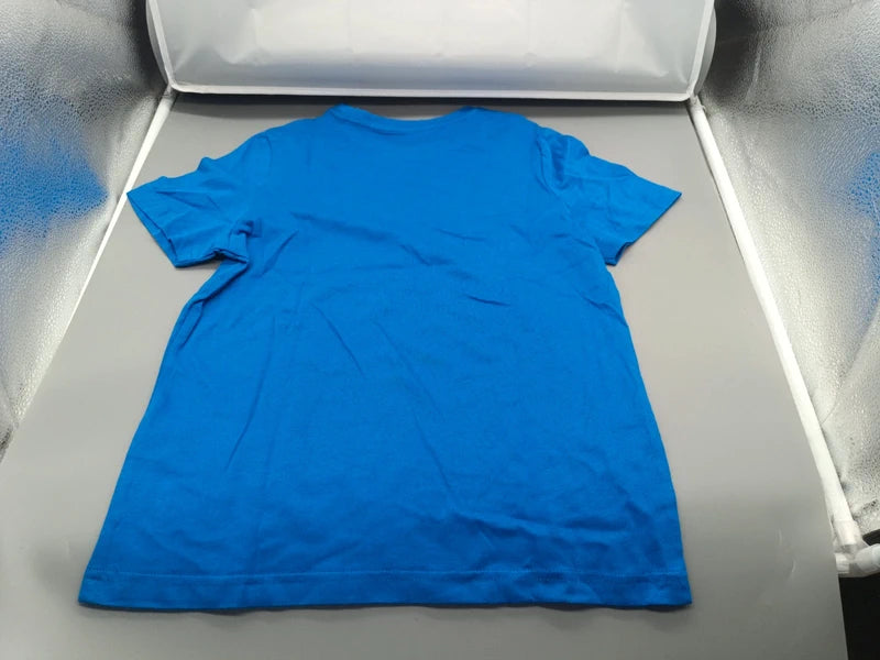 Kinder T-Shirt Azurblau Rückseite
