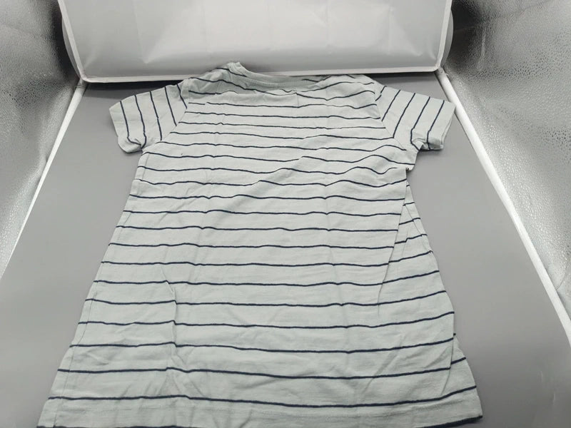 Kinder T-Shirt Streifen Weiss Dunkelblau Seitenansicht