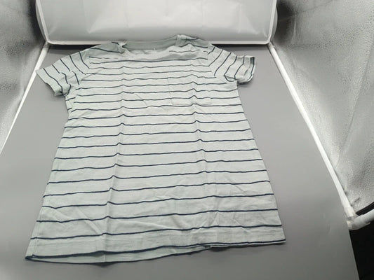 Kinder T-Shirt Streifen Weiss Dunkelblau Rueckseite