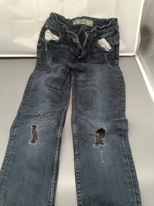 Mädchen Skinny Jeans Destroyed Vintage Vorderseite Knielloch