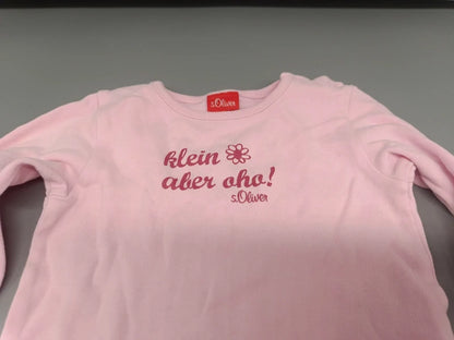 s.Oliver Langarmshirt Rosa Aufdruck Nahaufnahme