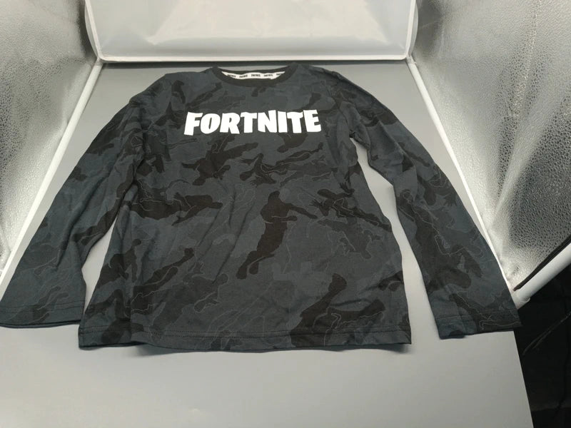 Fortnite Langarmshirt Camouflage Vorderseite Gesamtansicht