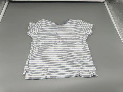 Baby T-Shirt Streifen Hellblau Weiss Rückseite