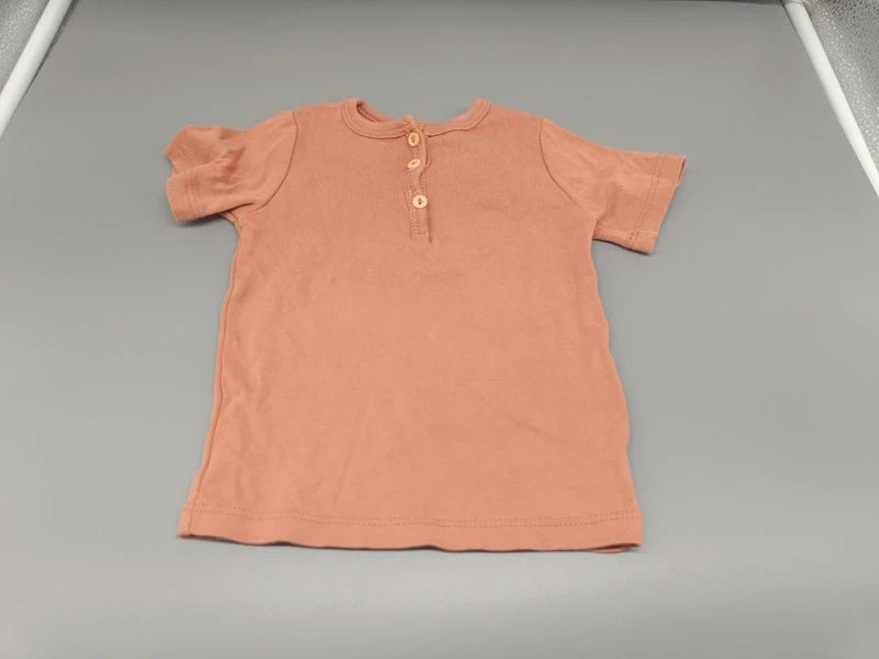 Baby Henley T-Shirt Lachs Apricot Gesamtansicht Vorderseite