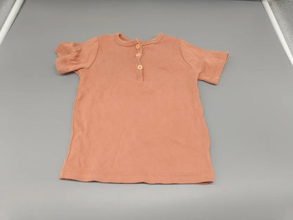 Baby Henley T-Shirt Lachs Apricot Gesamtansicht Vorderseite