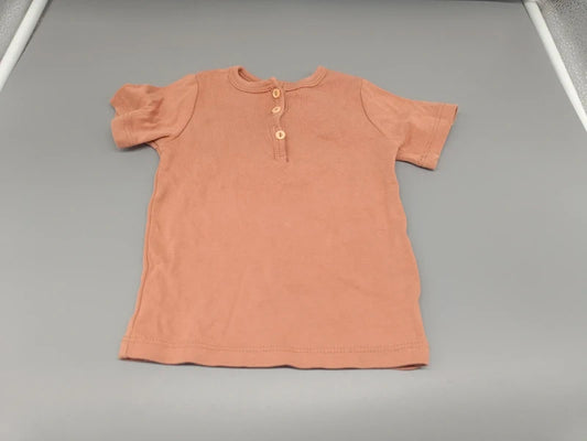Baby Henley T-Shirt Lachs Apricot Gesamtansicht Vorderseite