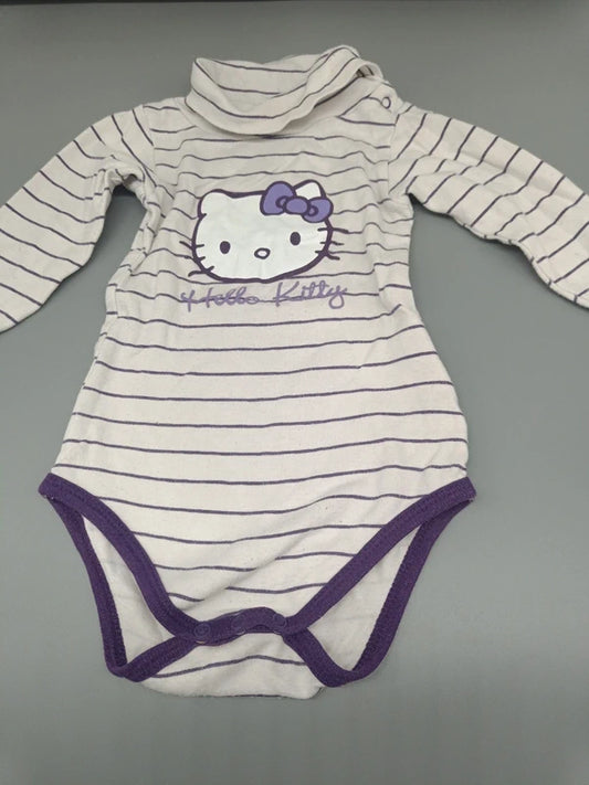 Hello Kitty Baby Body Rollkragen Weiß Lila Vorderseite