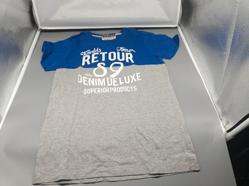 Retour Jeans T-Shirt Blau Grau Gesamtansicht