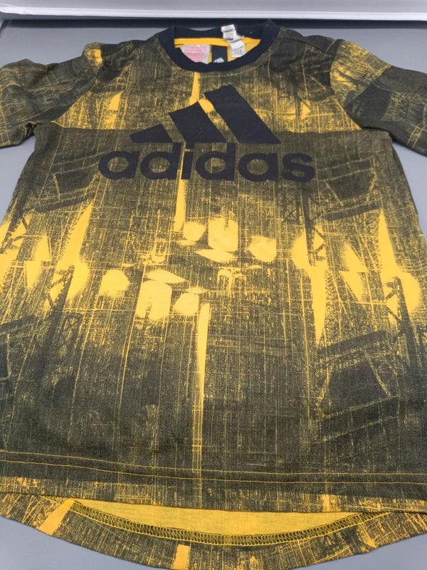 Adidas Kinder T-Shirt Schwarz Gold Nahaufnahme Logo
