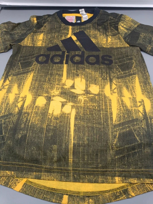 Adidas Kinder T-Shirt Schwarz Gold Nahaufnahme Logo
