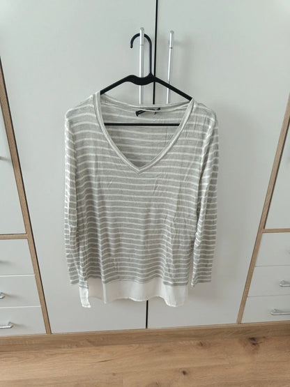 Damenpullover grau/weiß – Seppälä Woman (Gr. M/38)