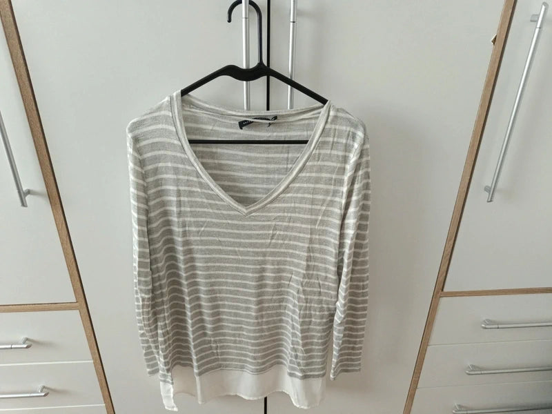 Damenpullover grau/weiß – Seppälä Woman (Gr. M/38)