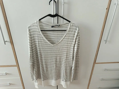 Damenpullover grau/weiß – Seppälä Woman (Gr. M/38)