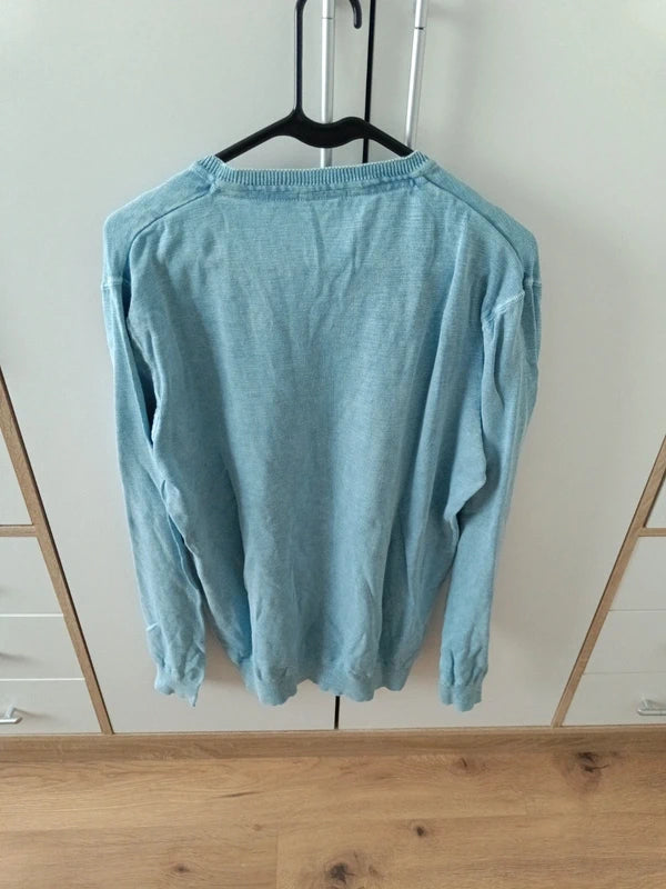 Herrenpullover hellblau – Fishbone (Gr. XL)