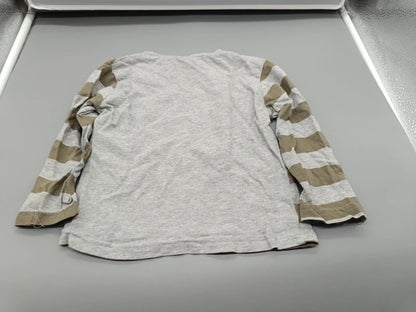 Rückseite des grau gestreiften Topolino Sweatshirts Größe 92