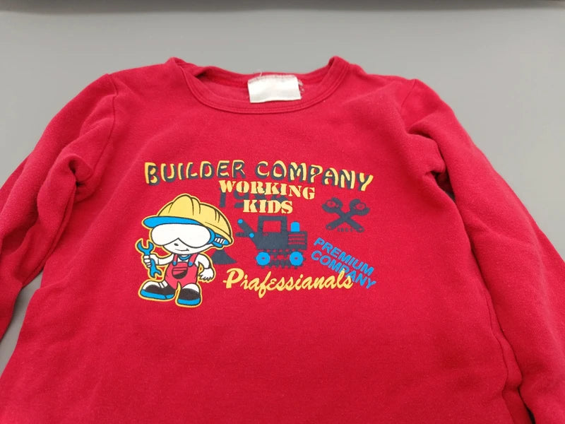 Detail des bunten Builder-Company-Baustellenaufdrucks