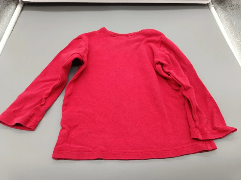 Rückseite des roten Kinder-Sweatshirts Größe 92