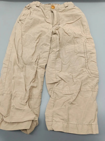 Beige Impidimpi Kinderhose Größe 92 mit Taschen, Vorderseite