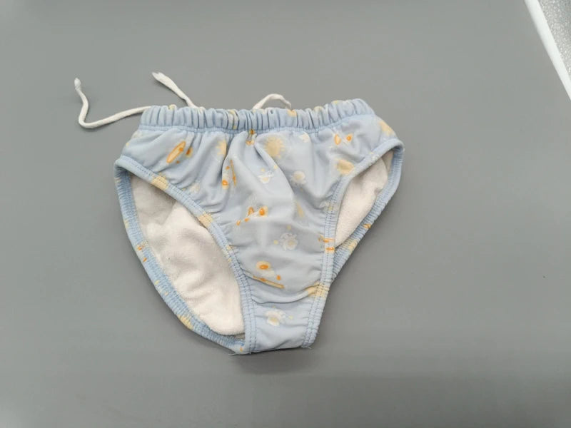 Hellblaue gemusterte TCM Hose in Slipform Größe 86/92, Vorderseite