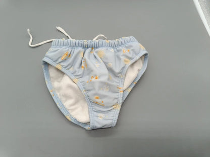 Hellblaue gemusterte TCM Hose in Slipform Größe 86/92, Vorderseite