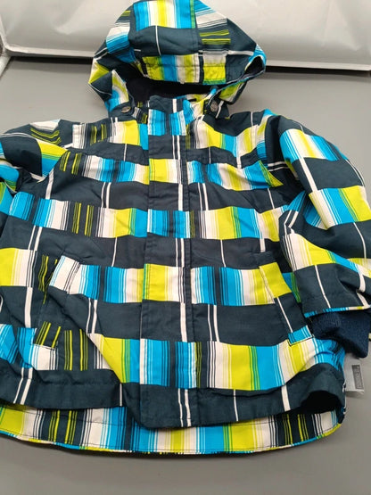 Bunt karierte Name It Kinderjacke Größe 92 mit Kapuze und Reißverschluss, Vorderseite