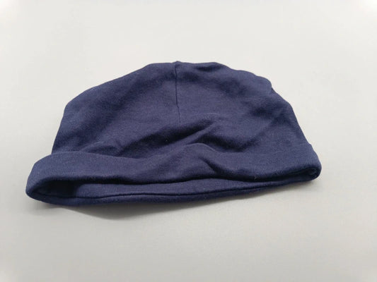 Einfarbige marineblaue Pocopiano Mütze Größe 86/92, Vorderseite
