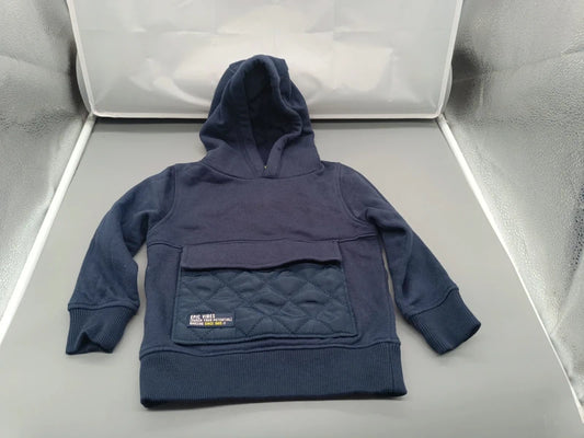 Marineblauer Epic Vibes Kapuzenpullover Größe 92 mit großer Klappentasche, Vorderseite