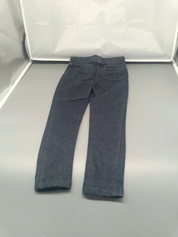 Marineblaue Kinder-Leggings mit zwei Gesäßtaschen von hinten