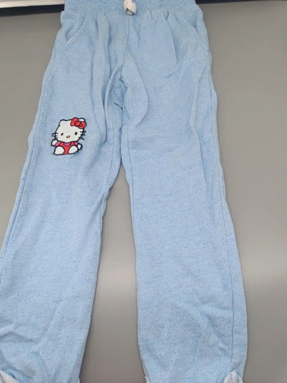 Hellblaue Pretty Kinderhose mit Hello-Kitty-Motiv Größe 98/104, Vorderseite