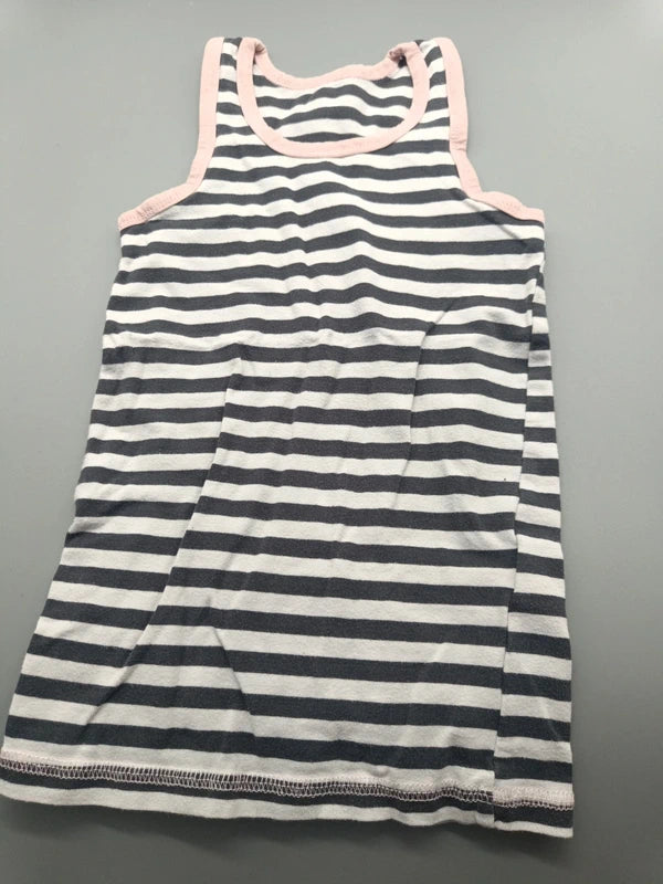 Schwarz-weiß gestreiftes Kiki & Koko Kinder-Achselshirt, Vorderseite