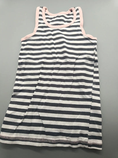 Schwarz-weiß gestreiftes Kiki & Koko Kinder-Achselshirt, Vorderseite