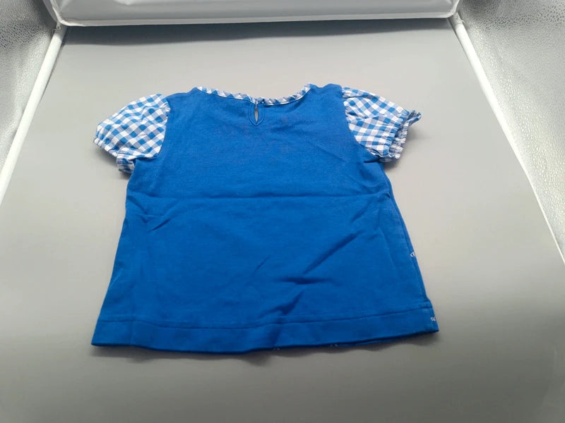 Rückseite des blauen Stoiber Kinder-T-Shirts in Größe 98