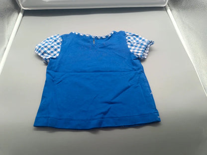 Rückseite des blauen Stoiber Kinder-T-Shirts in Größe 98