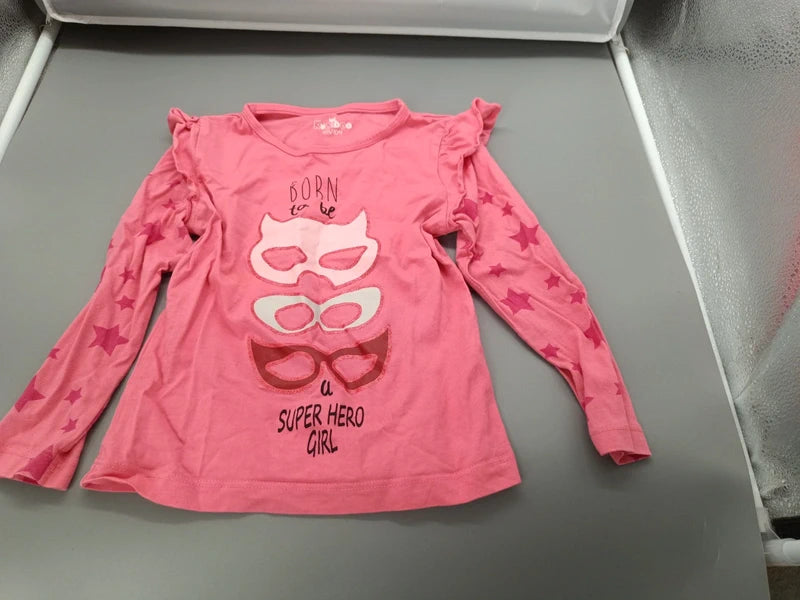 Pinkes Kuniboo Oberteil Super Hero Girl Größe 98/104, Vorderseite