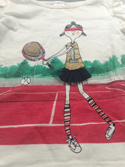 Sweetshirt Tennisspielerin weiß – Palomino (4 Jahre)