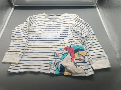 Pullover weiß gestreift Einhorn – Kiki & Koko (5 Jahre)