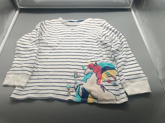 Pullover weiß gestreift Einhorn – Kiki & Koko (5 Jahre)