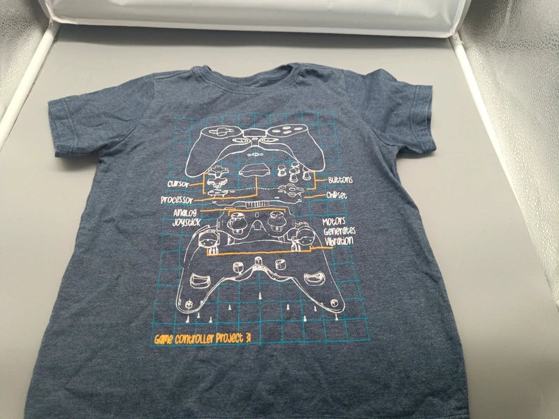 T-Shirt Controller-Motiv blau – Fuzarka (6 Jahre)